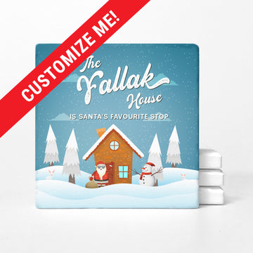 Your House Is Santa's Favourite Stop Custom Coasters (Canadian/UK Version)