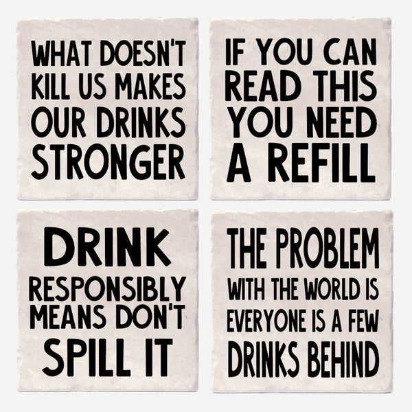 Drink coaster quotes new arrivals