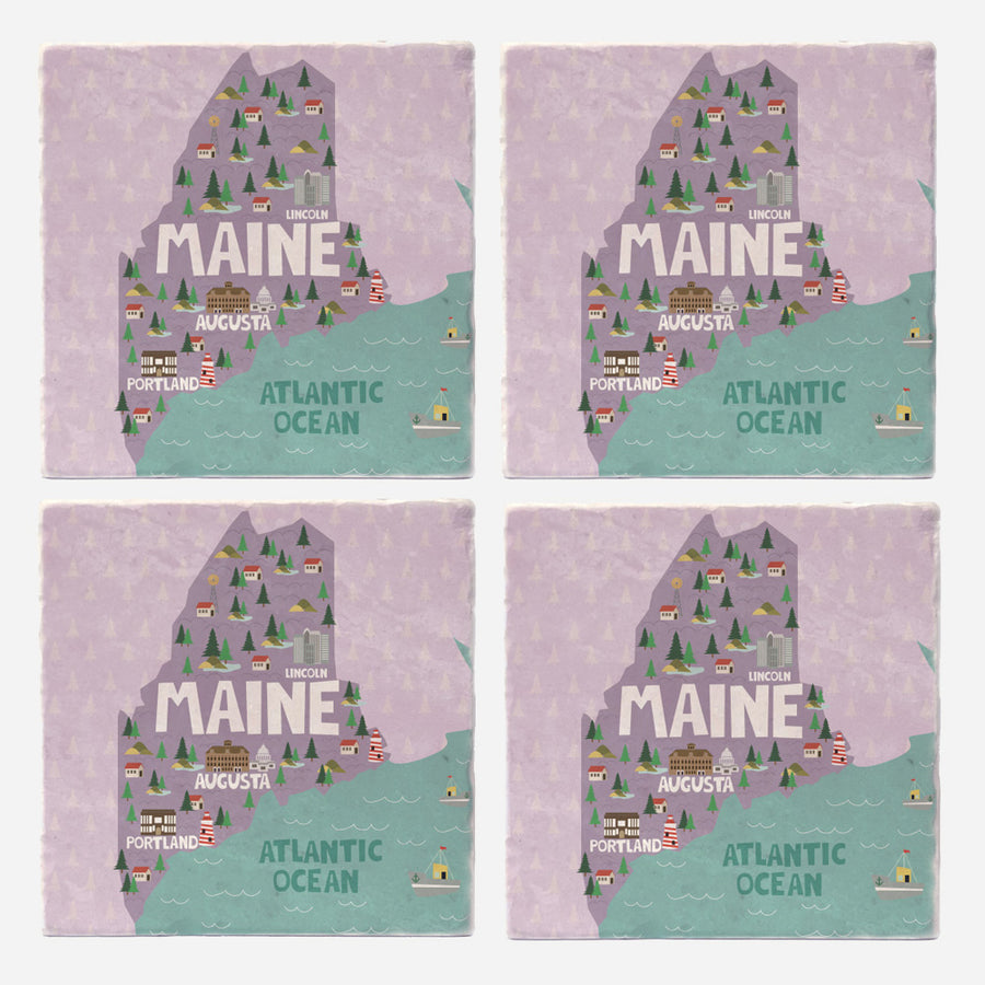 Maine State Illustration