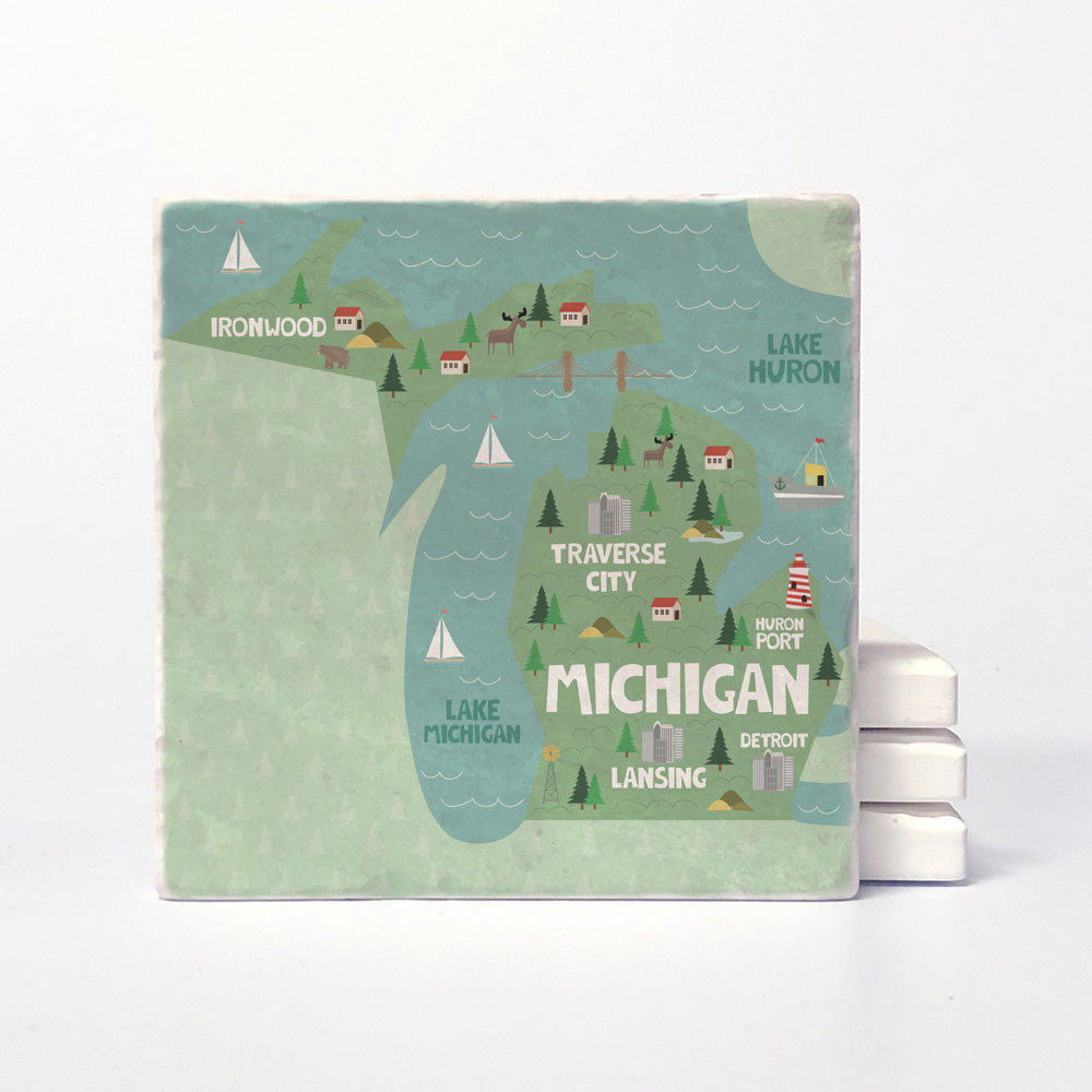 Msu Coasters Michigan State Illustration – Versatile Coasters