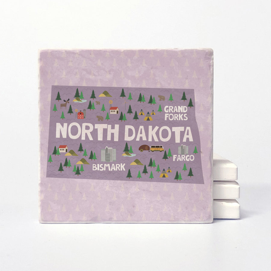 North Dakota State Illustration