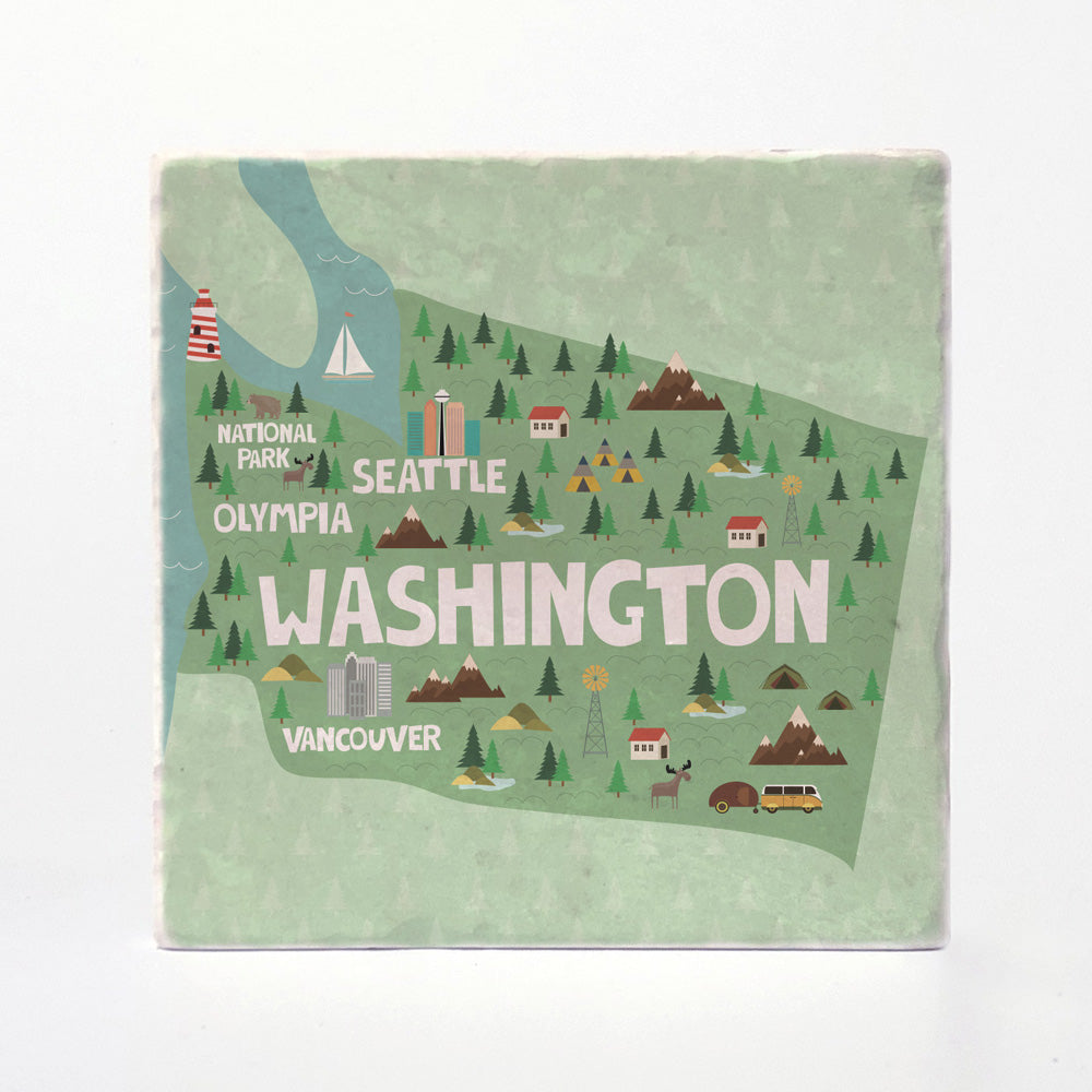 Washington State Illustration – Versatile Coasters