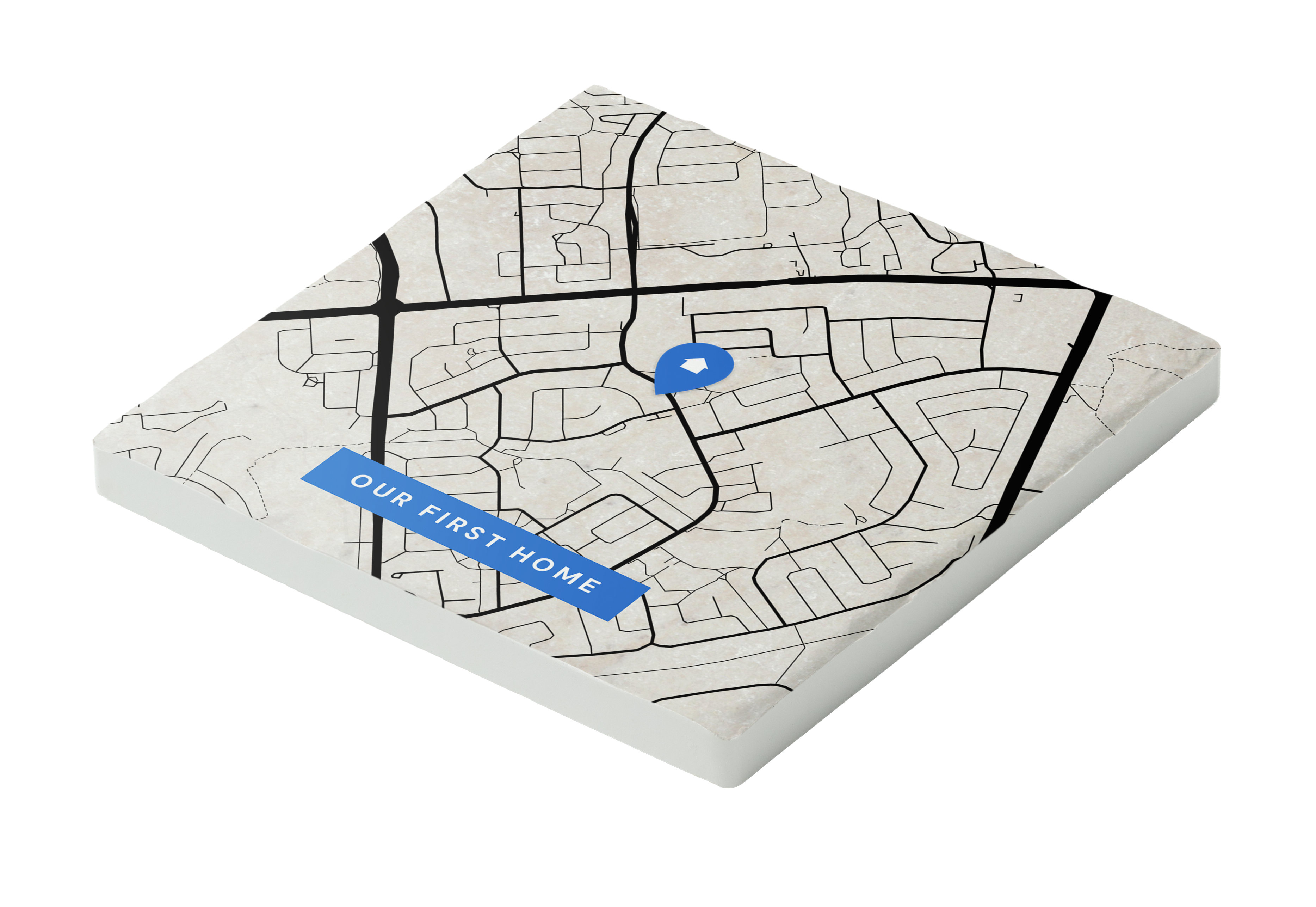 Custom map coaster — pin your favourite location on a ceramic coaster